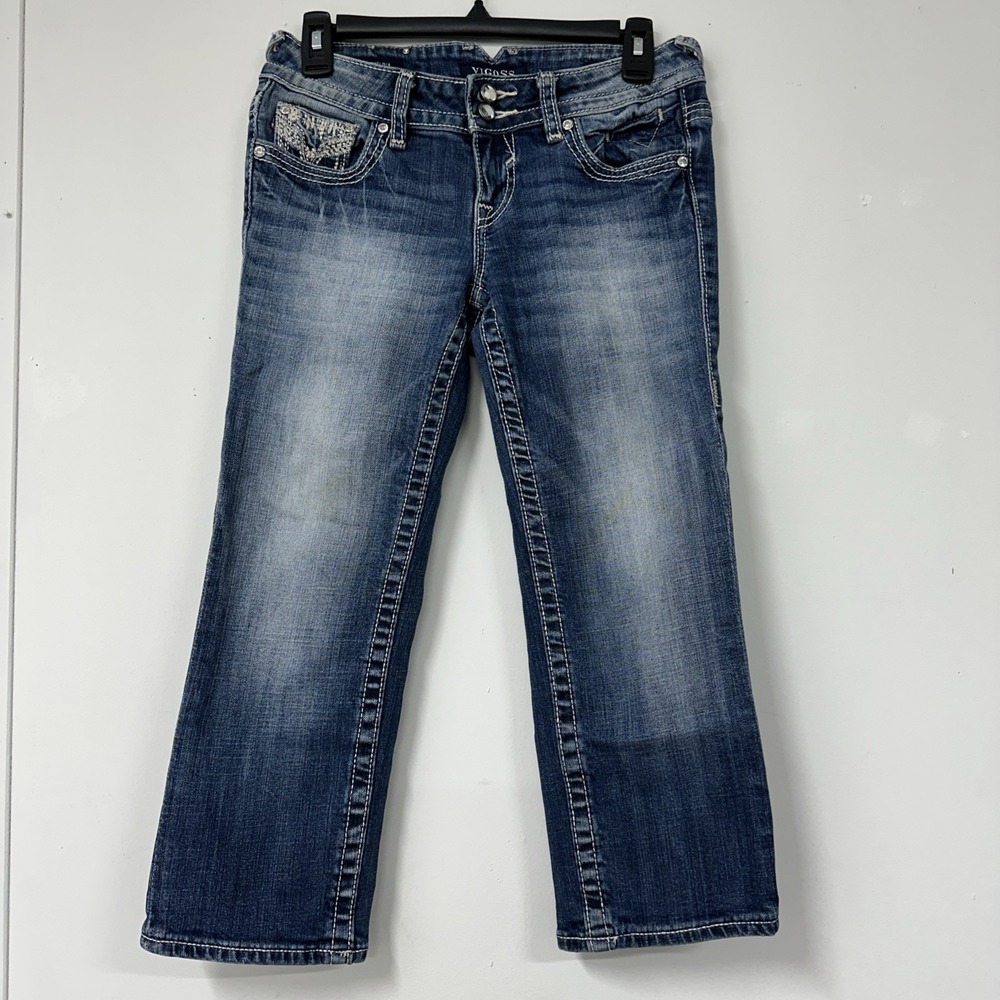 Vigoss Women's Size 1/2 The Chelsea Capri Denim Jeans Western Cowgirl Work Chore